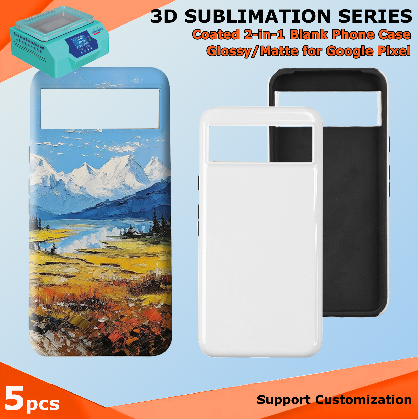 Fonlyu 5pcs Coated 2 in 1 Blan - Phone Case Blank Print review and price