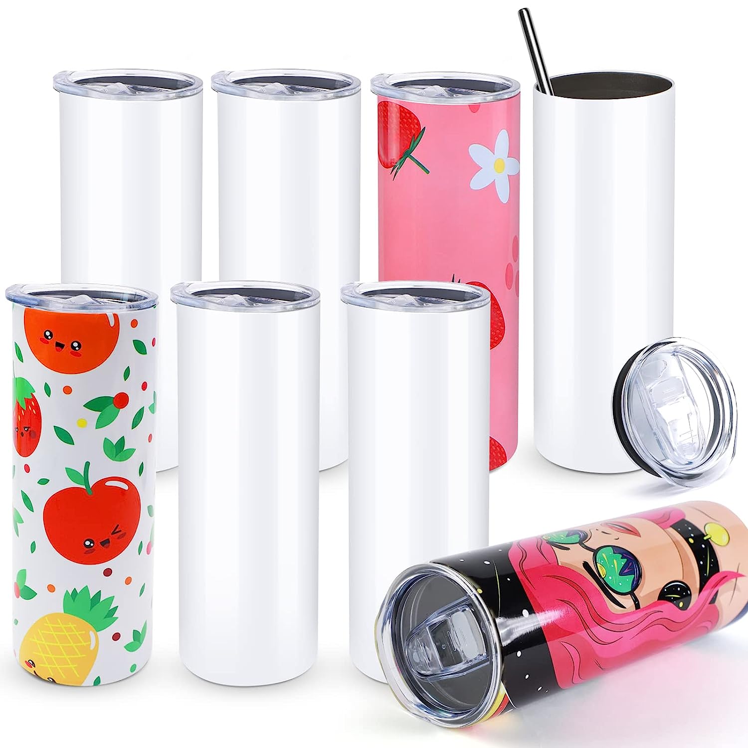 HTVRONT 8pcs Stainless 20 OZ S - Sublimation Mug White review and price