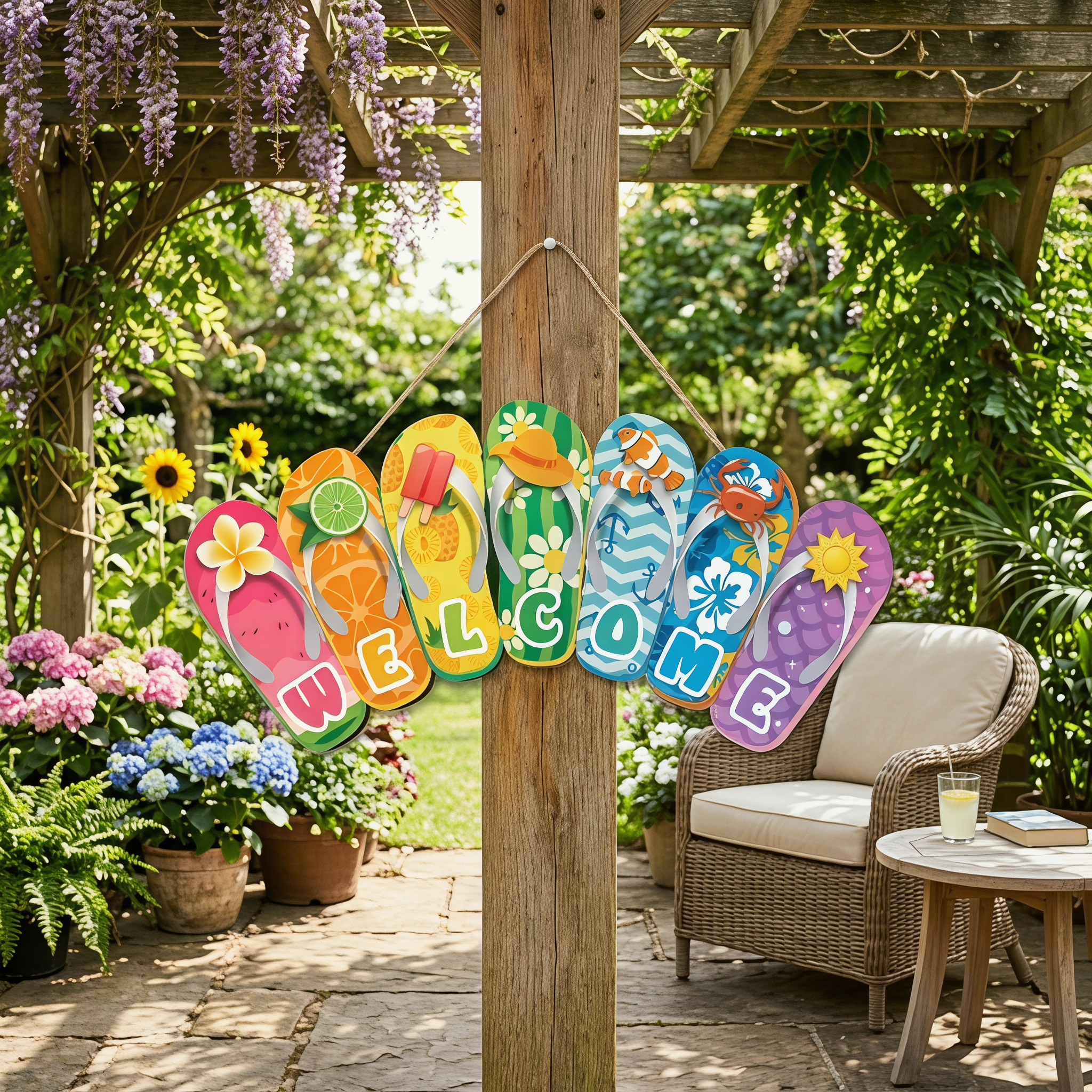 Hello Summer Felt Slippers Doo - Yard Sign Blank review and price
