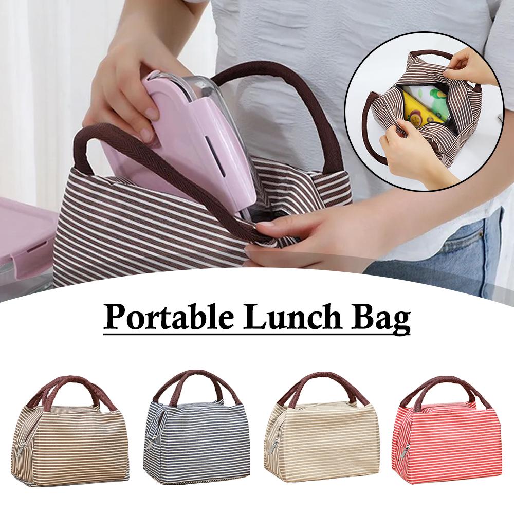 Striped Insulated Lunch Bag Po - Tote Bag Sublimation review and price
