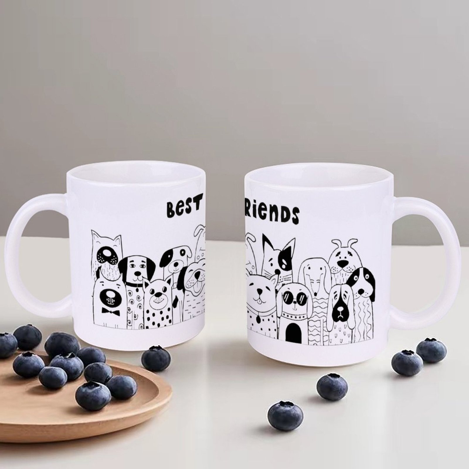 Illustration Of Dogs With The  - Sublimation Mug White review and price