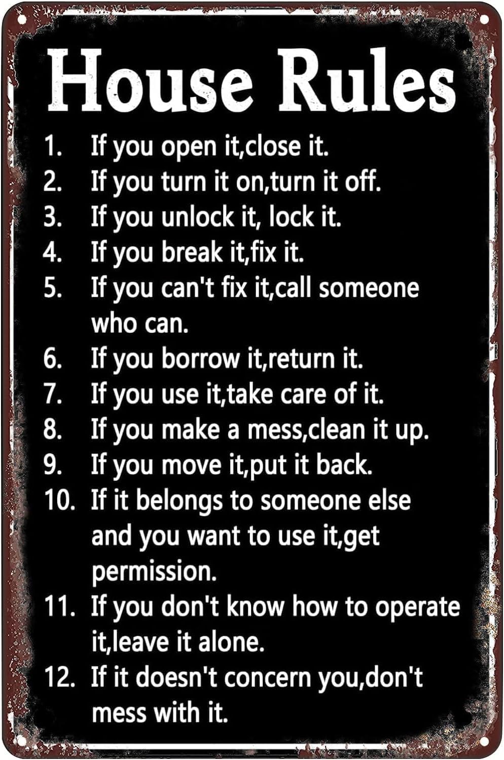 House Rules Vintage Metal Sign - Yard Sign Blank review and price